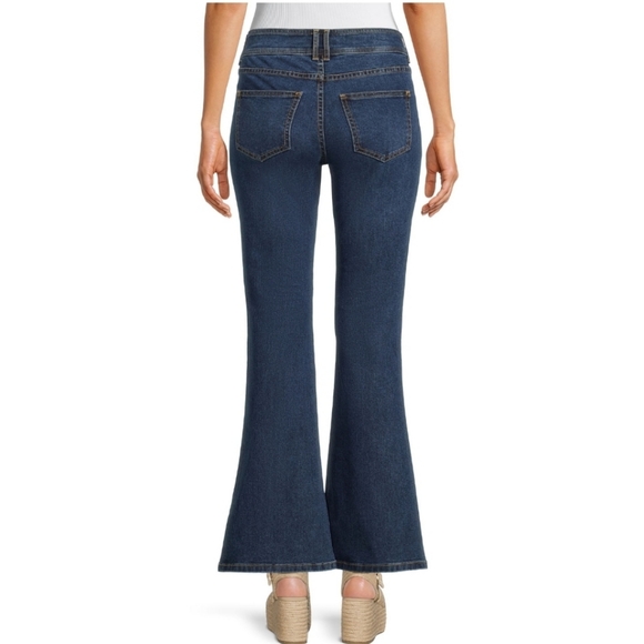 No Boundaries Juniors' Low Rise Extended Tab Flare Jeans, Sz 5 - Picture 4 of 13